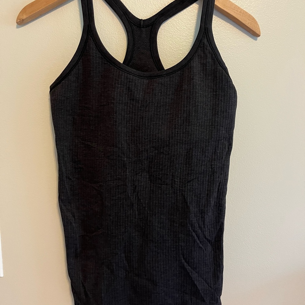 Lululemon Athletica Black Fitted Ribbed Tank Top